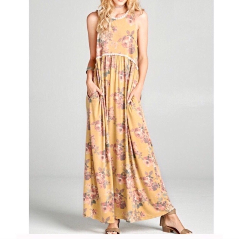 5-Star ★★★★★ Rated Vintage Floral Print Maxi Dress